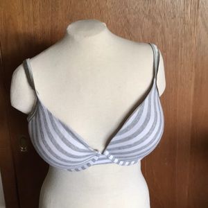 Cacique Underwire Gray Stripe Padded Bra Size 42DD